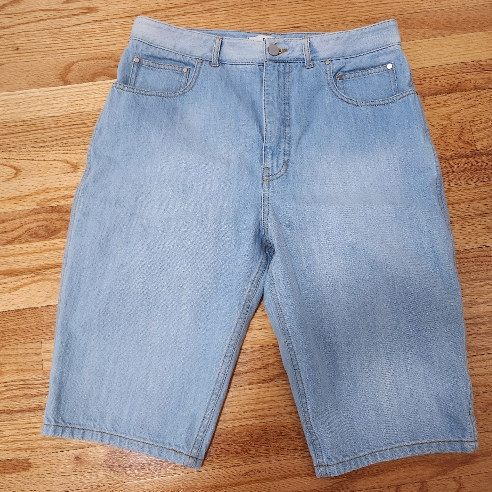 Tibi Light Blue Jean Shorts